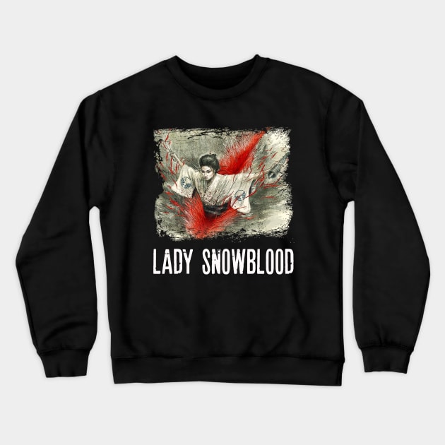 Cherry Blossom Blades Elegant Violence on Display with Snowblood Tees Crewneck Sweatshirt by Silly Picture